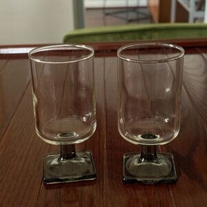 Federal MCM Nordic Midnight Smoke Glass Set of 2 Cocktail Barware